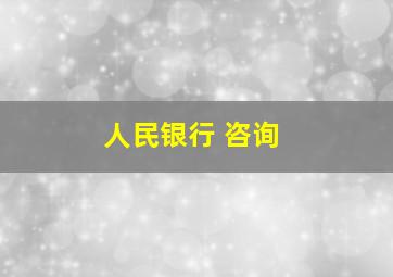 人民银行 咨询